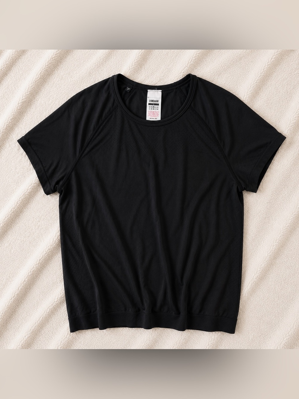 Gymshark Black Performance Workout Tee Mesh Ventilation Size Large